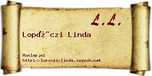 Lopóczi Linda névjegykártya